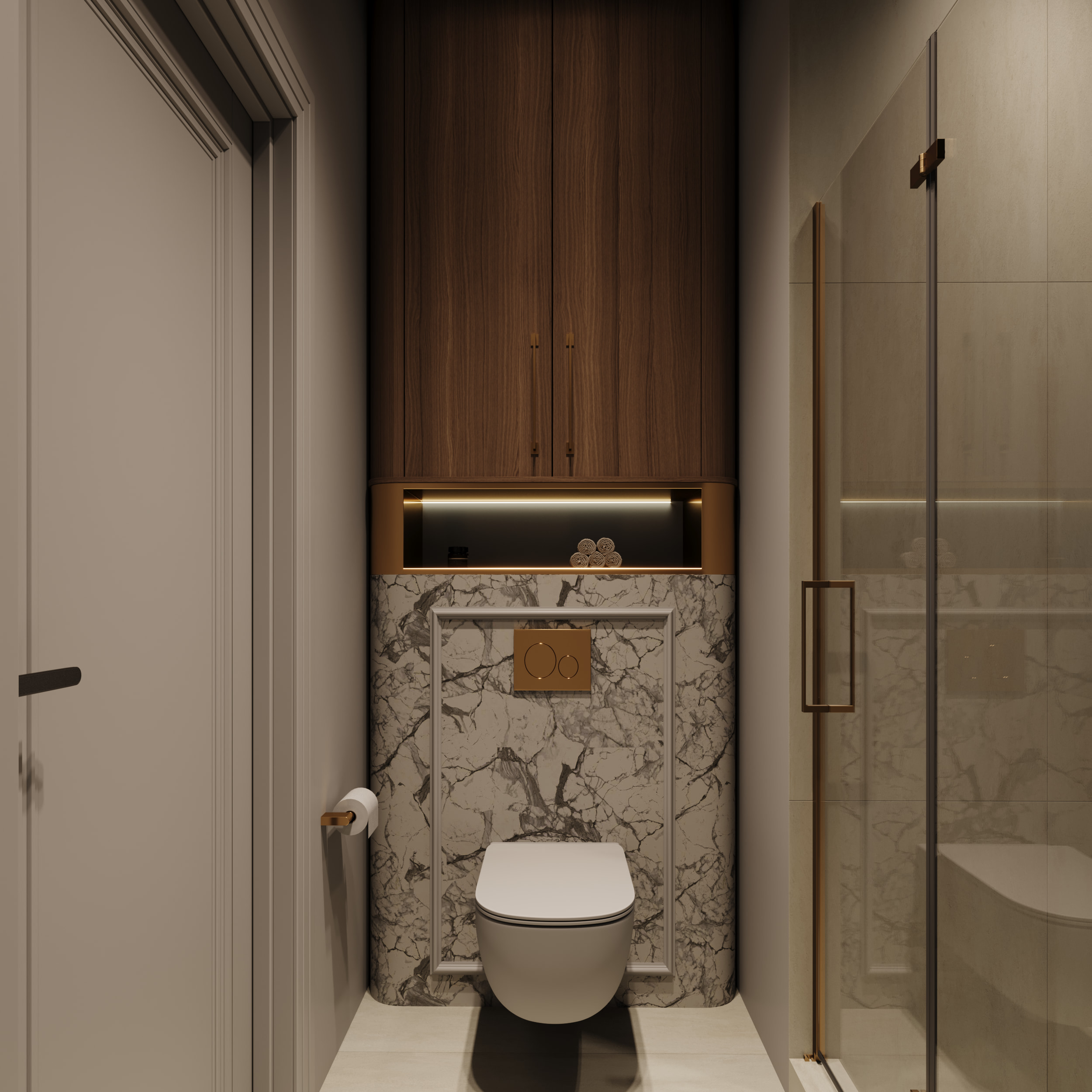 Address bathroom evening detail